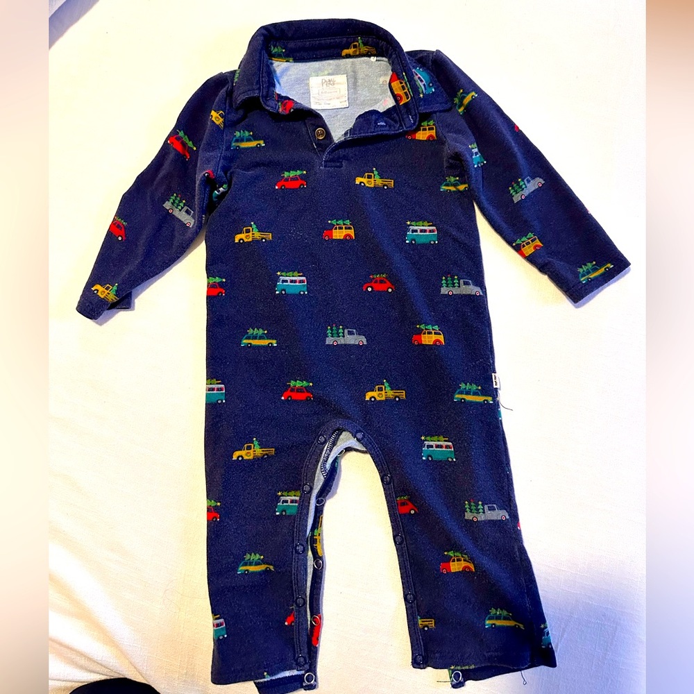 Little Sleepies Christmas Trucks onsie
